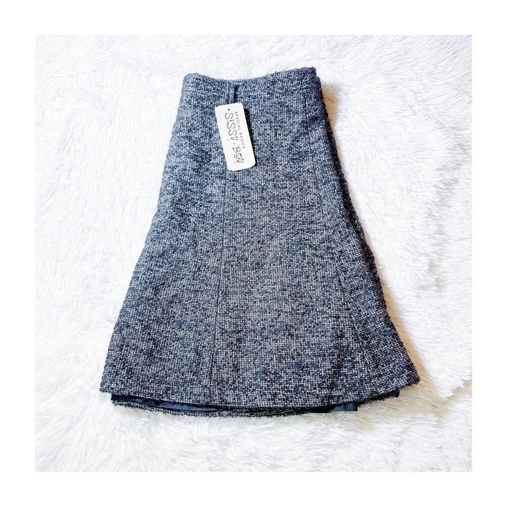 Sissy Boy Flared Wool Alpaca Mohair Blend Knit Skirt SZ M